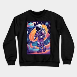 Colourful Astronaut Space Walking Crewneck Sweatshirt